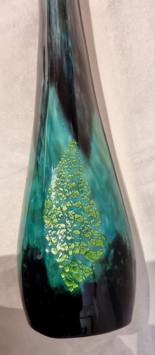 Daum Nancy Important Art Deco Vase 1925-1930 Pâte De Verre & Gold Leaf Inclusions-photo-5