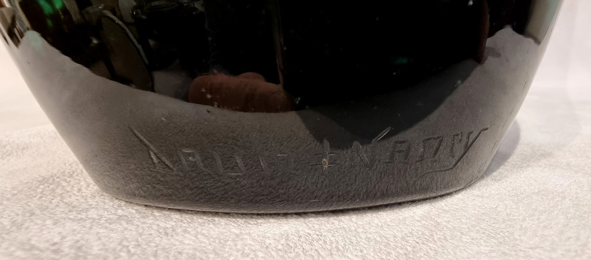 Daum Nancy Important Art Deco Vase 1925-1930 Pâte De Verre & Gold Leaf Inclusions-photo-6
