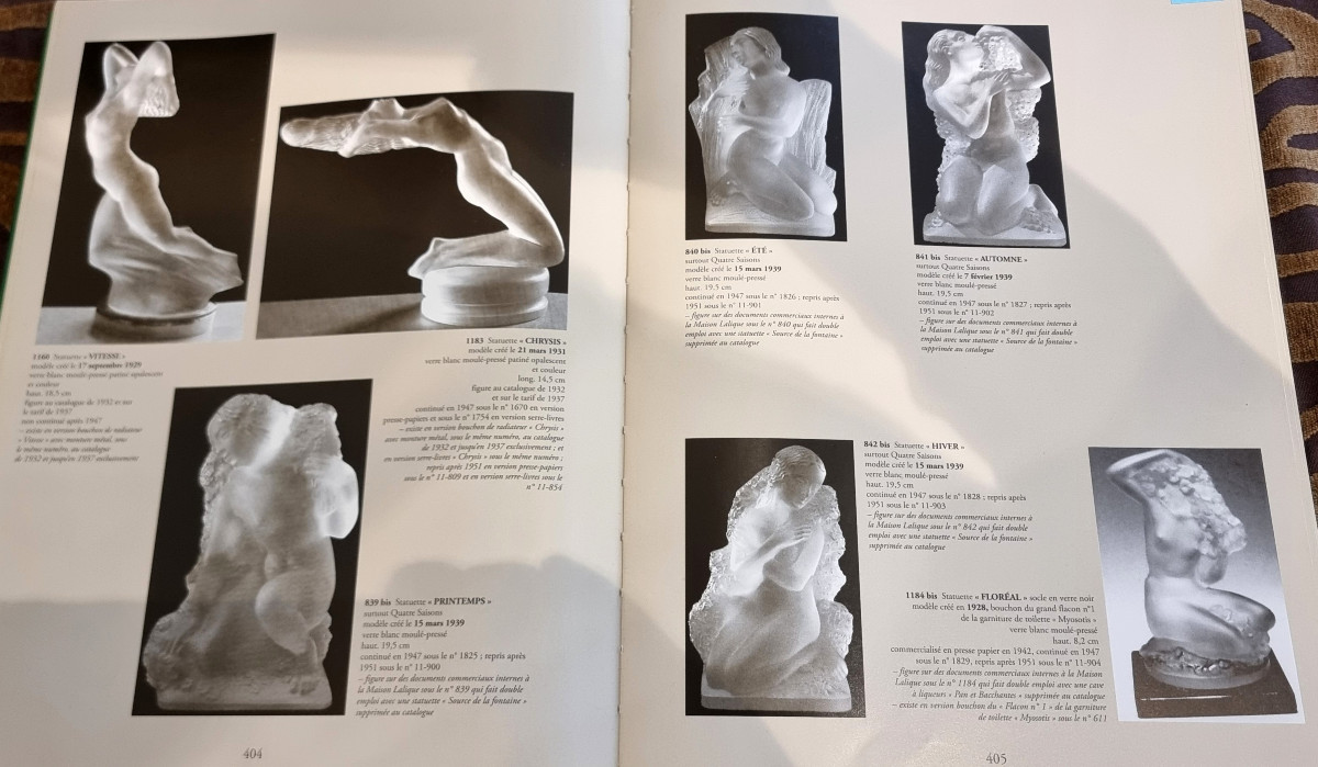 Lalique Set Of 4 Statuettes Surtout 4 Saisons 1950-1960-photo-7