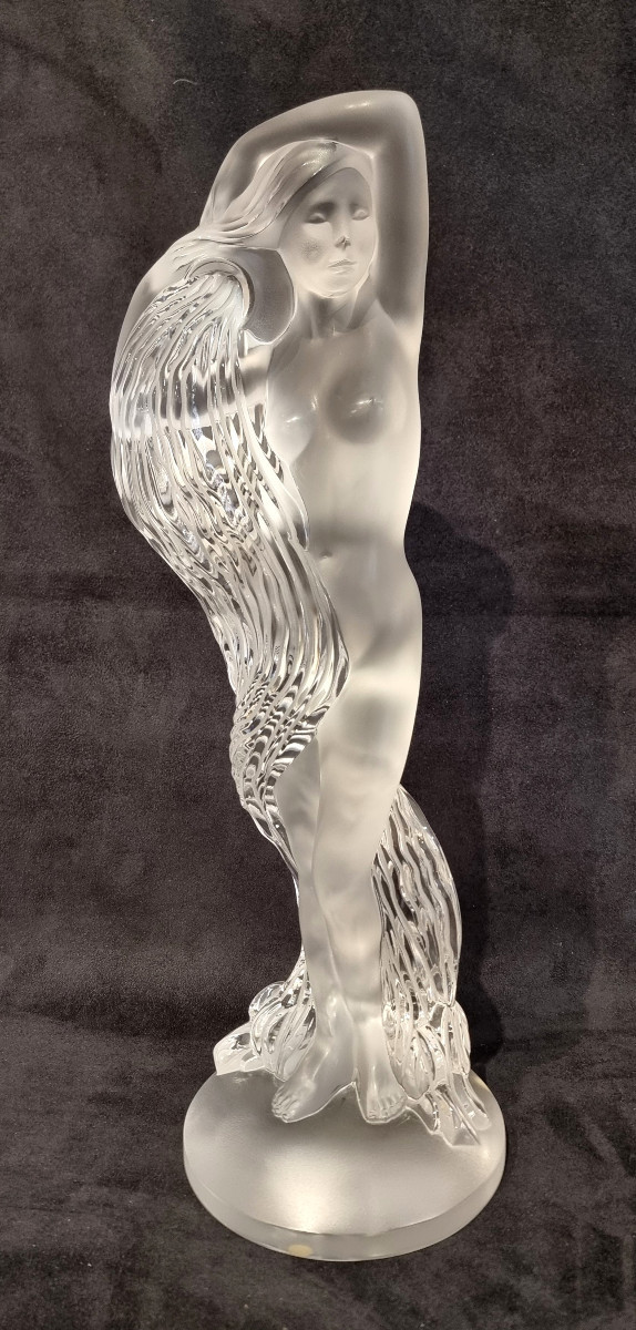 Marie-Claude Lalique Grande Nue Néréides Sculpture Cristal Serie Limité 999 Exemplaires