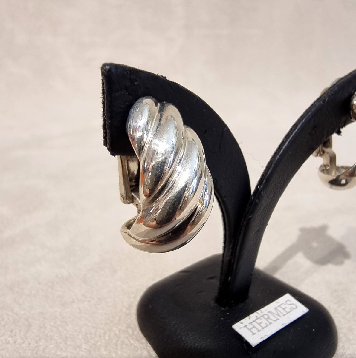 Hermès Paire de boucles d'oreilles Clips Vintage en argent 925 Millièmes-photo-2