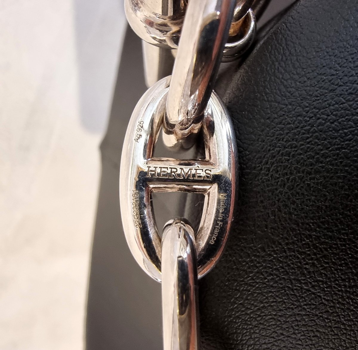 Hermès Collier Chaîne D'Ancre en argent avec coffret et certificat Hermès-photo-3