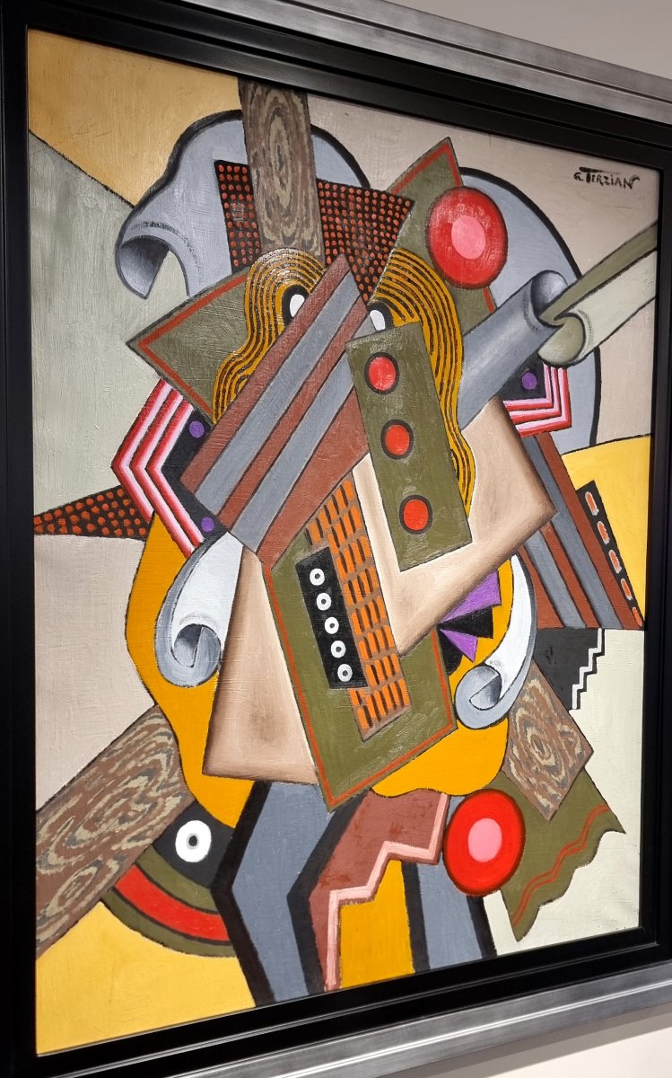 Georges Terzian Oil On Canvas Abstract Composition -photo-1