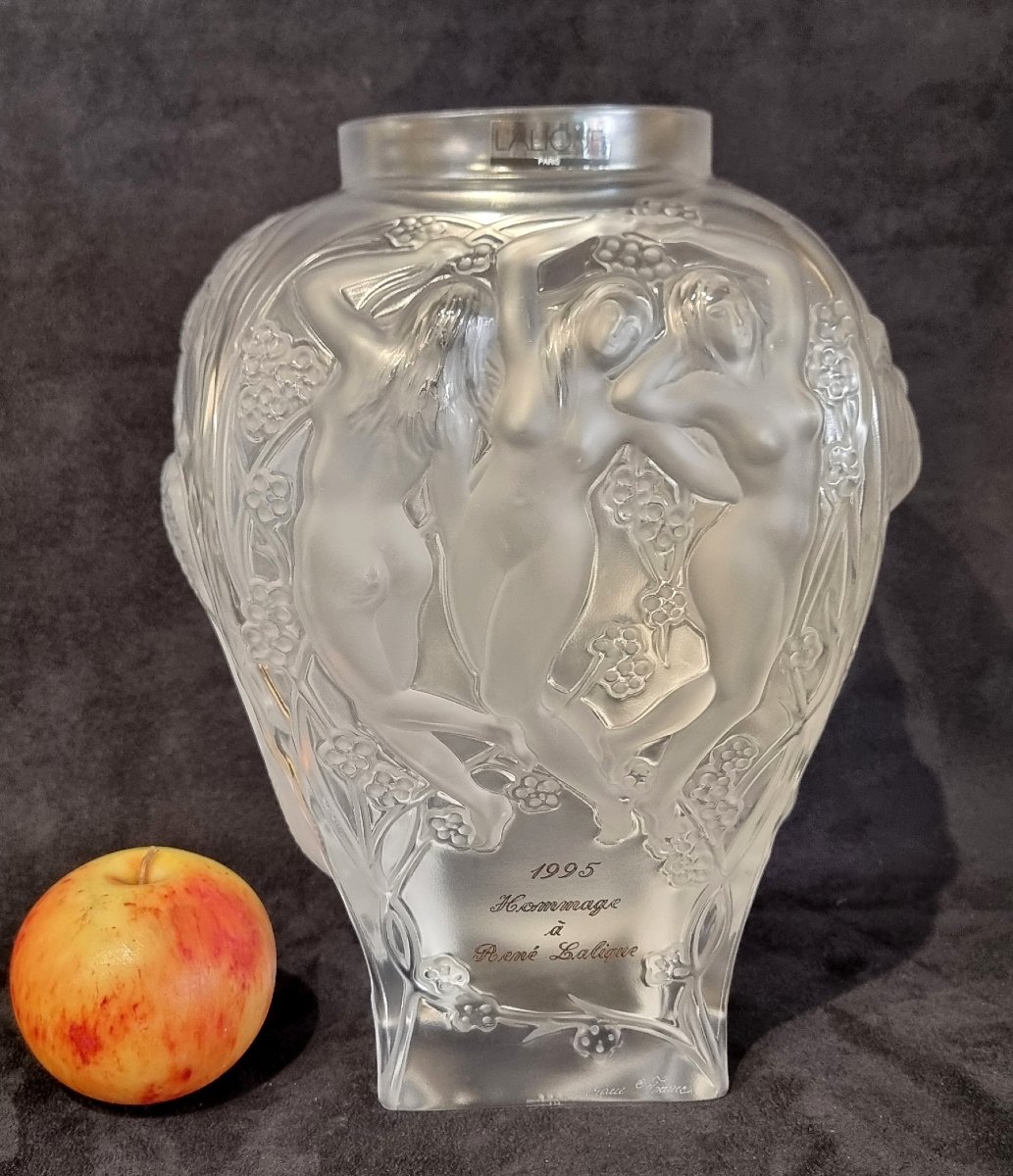 Lalique Vase en Cristal Hommage à René Lalique série Limitée 999 exemplaires -photo-3