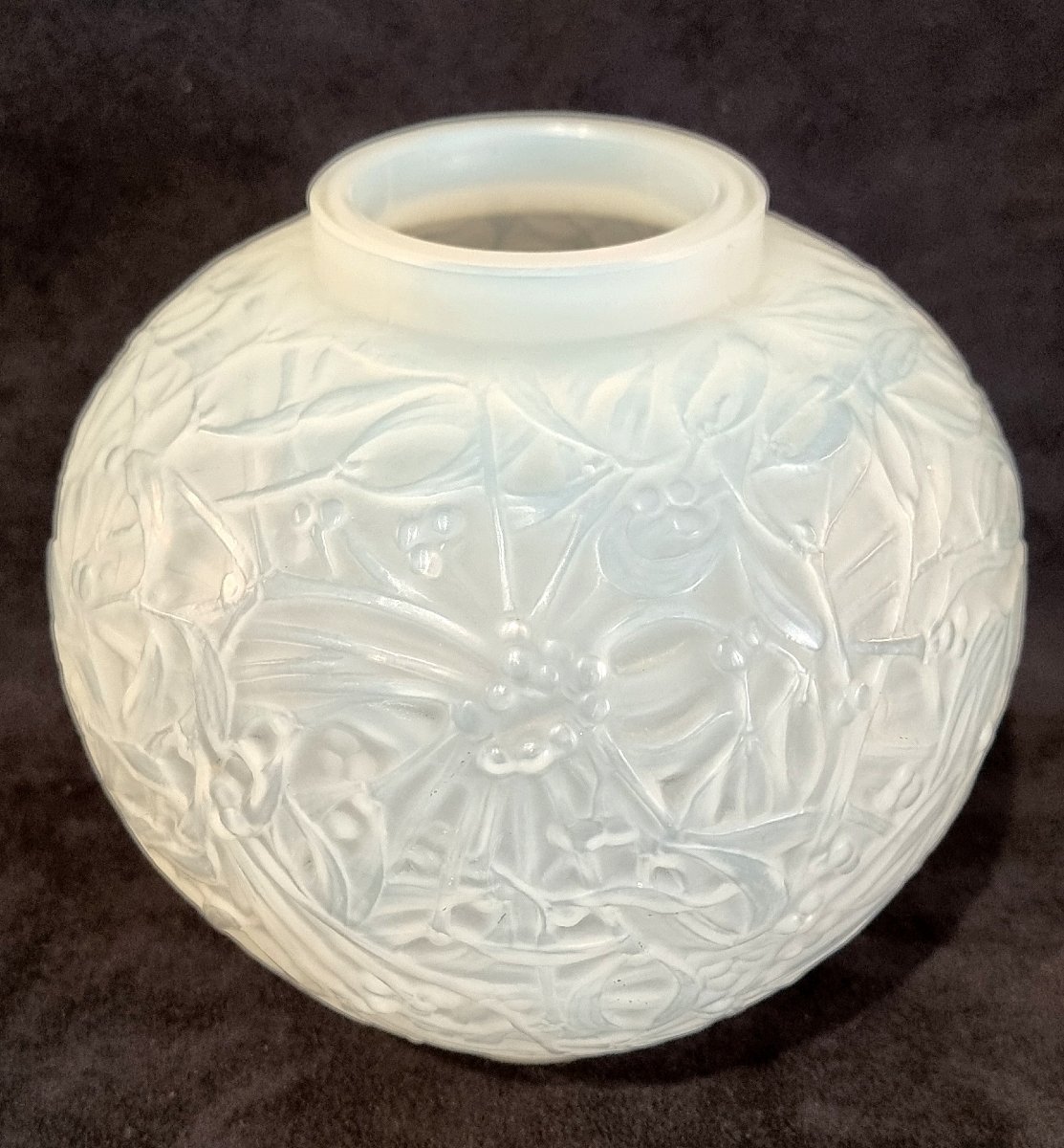 René Lalique Vase Gui opalescent Art Déco 1920-photo-2
