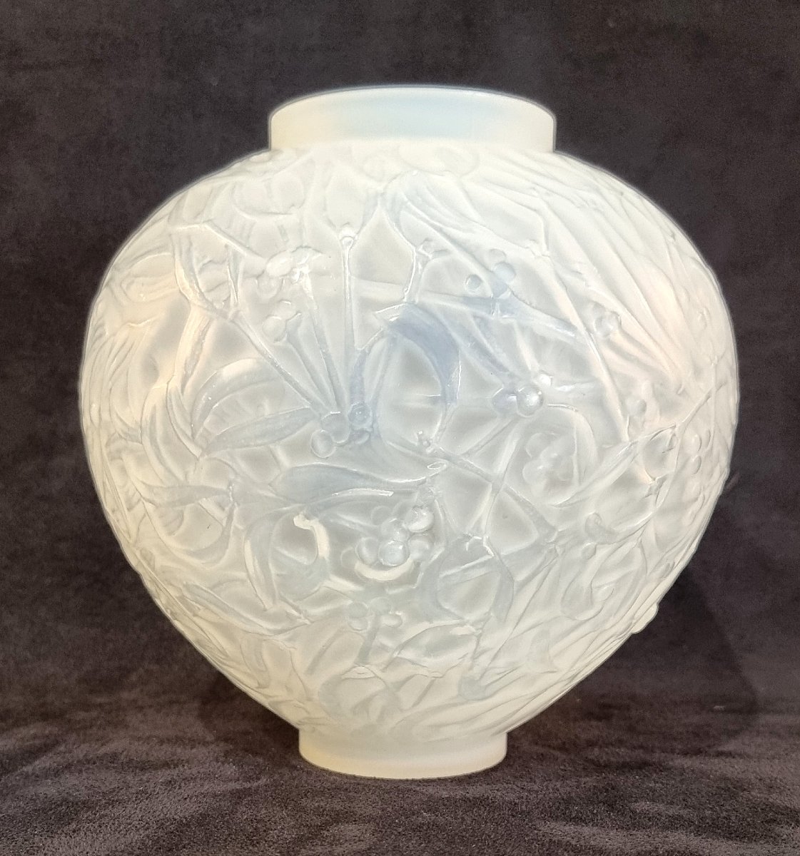 René Lalique Vase Gui opalescent Art Déco 1920-photo-4