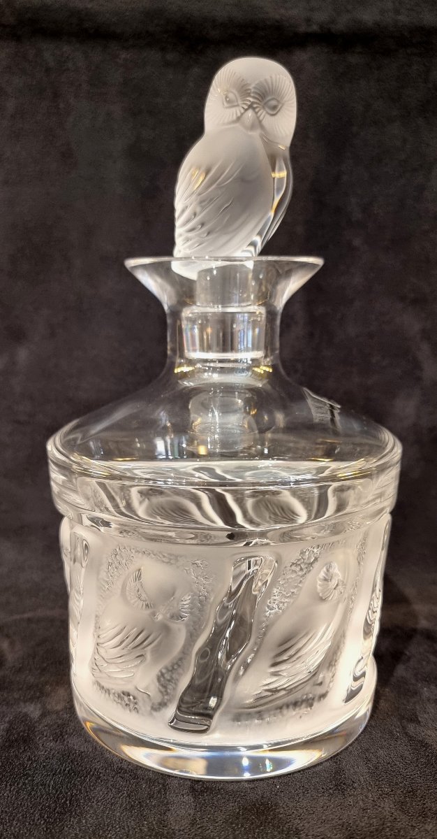 Marie-claude Lalique Hulotte Set : 1 Decanter And 4 Glasses-photo-3