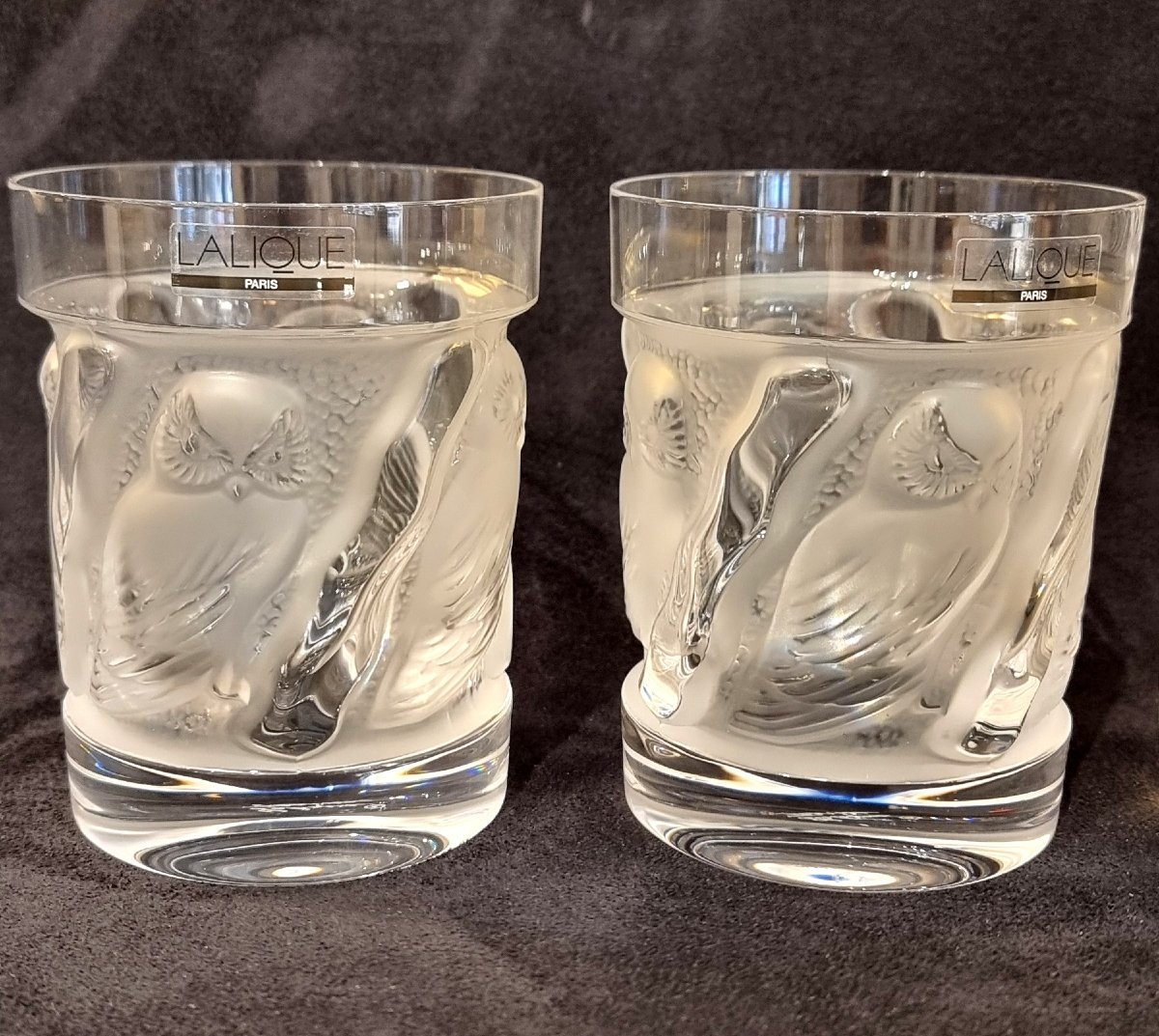 Marie-claude Lalique Hulotte Set : 1 Decanter And 4 Glasses-photo-4