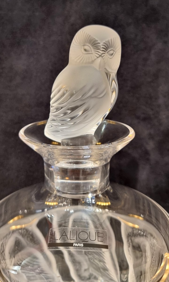 Marie-claude Lalique Hulotte Set : 1 Decanter And 4 Glasses-photo-1