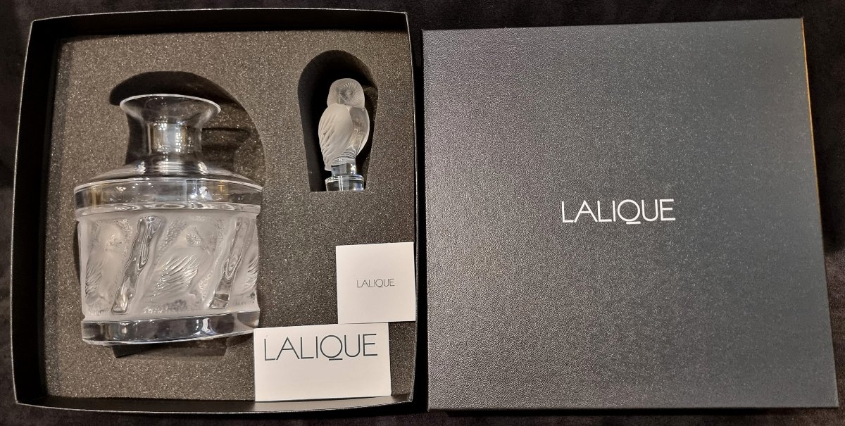 Marie-claude Lalique Hulotte Set : 1 Decanter And 4 Glasses-photo-3