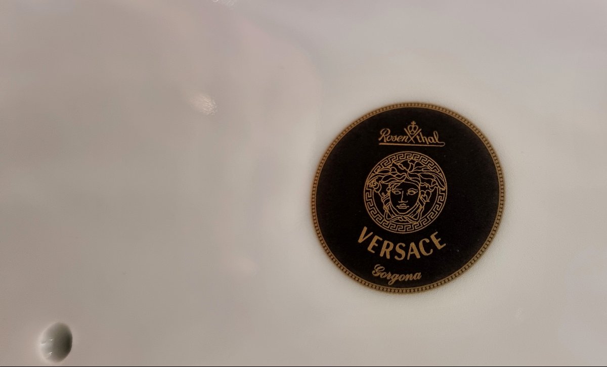 Rosenthal For Versace, Gorgona Model A Striking Pair Of Porcelain Vases With Gold Gilding -photo-8