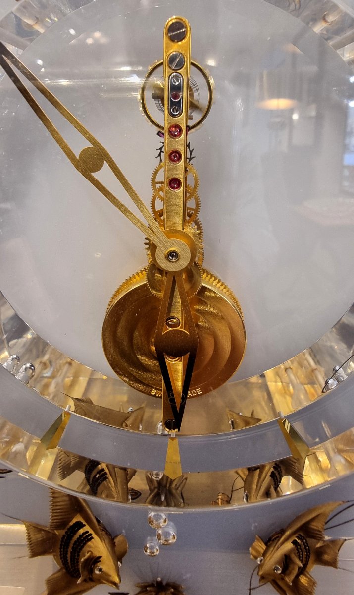 Jaeger-lecoultre 8-day Clock, Marina Model, Gold-plated Bronze With Plexiglass And Skeleton Movement-photo-1