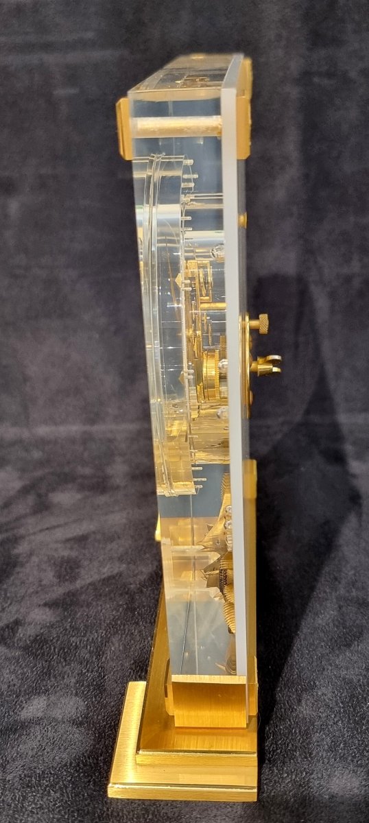 Jaeger-lecoultre 8-day Clock, Marina Model, Gold-plated Bronze With Plexiglass And Skeleton Movement-photo-7