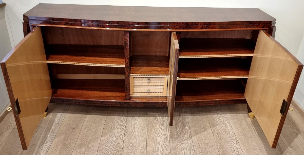 Maurice Rinck Art Deco Sideboard In American Walnut, 1930–1940 -photo-3