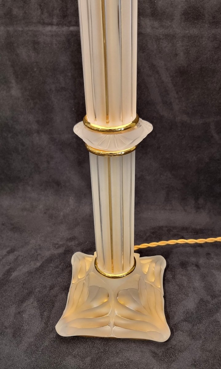 Lalique Marie-claude Olympie Lamp, Crystal &amp; Gilded Bronze -photo-1