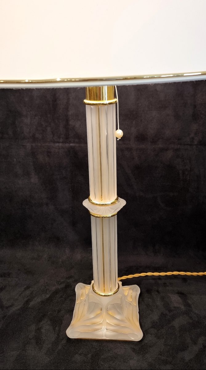 Lalique Marie-claude Olympie Lamp, Crystal &amp; Gilded Bronze -photo-4