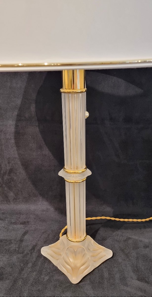 Lalique Marie-claude Olympie Lamp, Crystal &amp; Gilded Bronze -photo-5