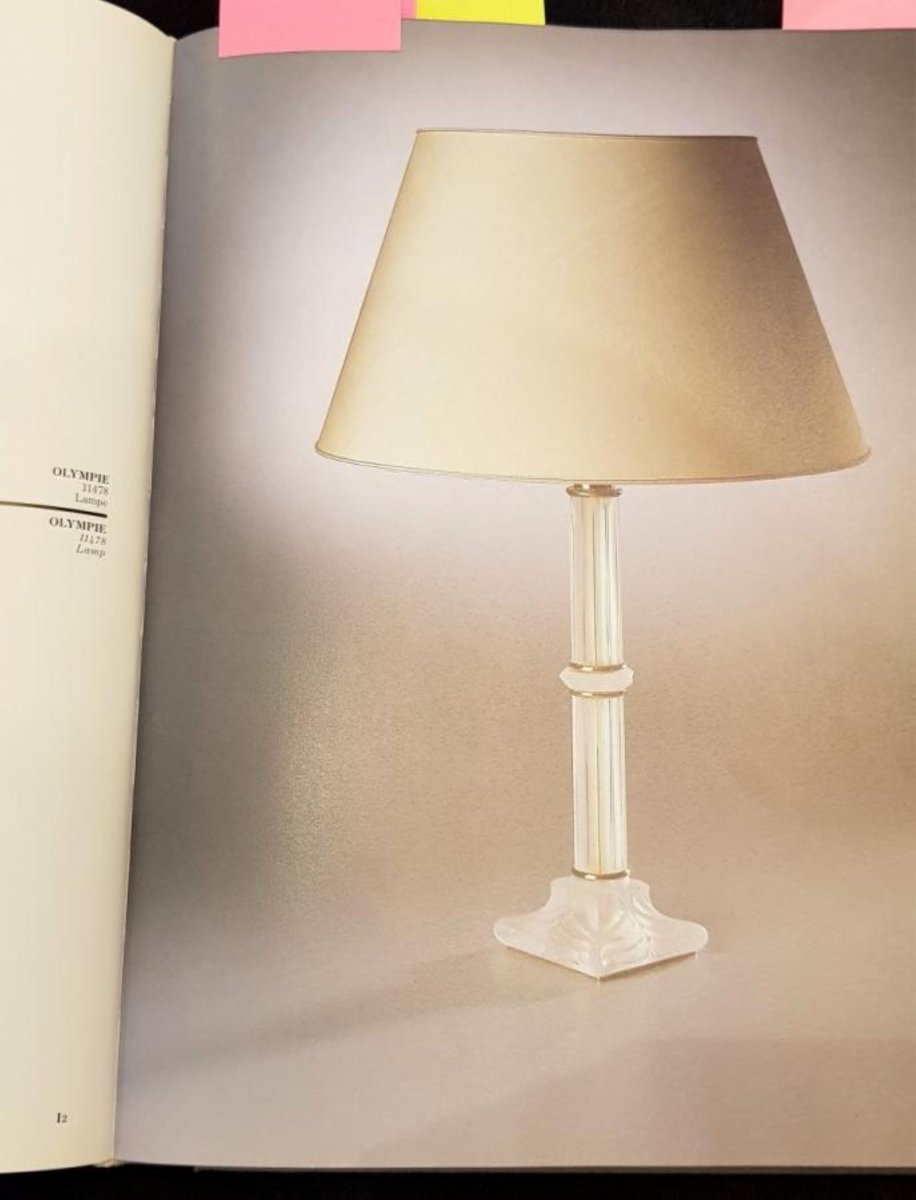 Lalique Marie-claude Olympie Lamp, Crystal &amp; Gilded Bronze -photo-7