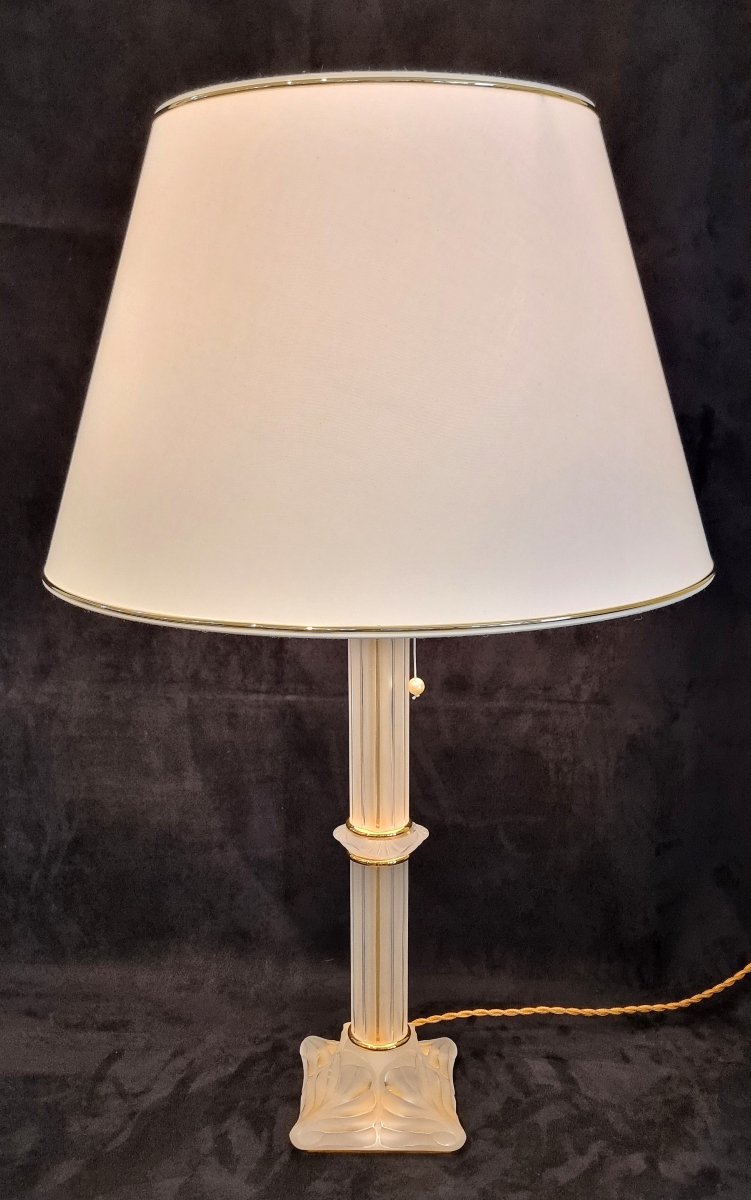 Lalique Marie-claude Olympie Lamp, Crystal &amp; Gilded Bronze 