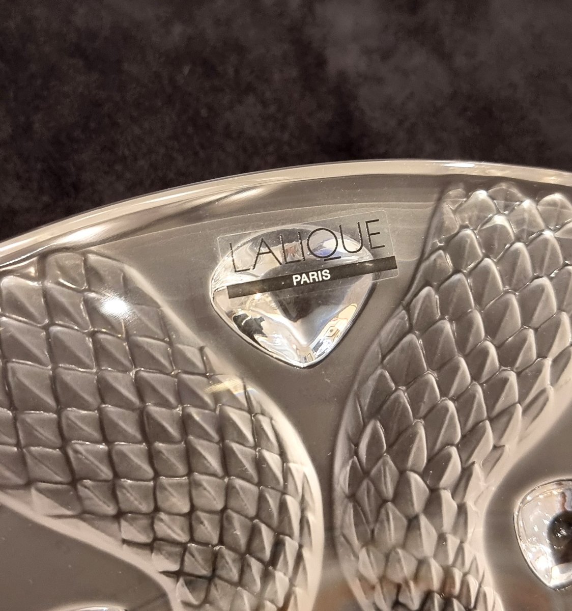 LALIQUE COUPE SERPENTINE en cristal clair et satiné -photo-2