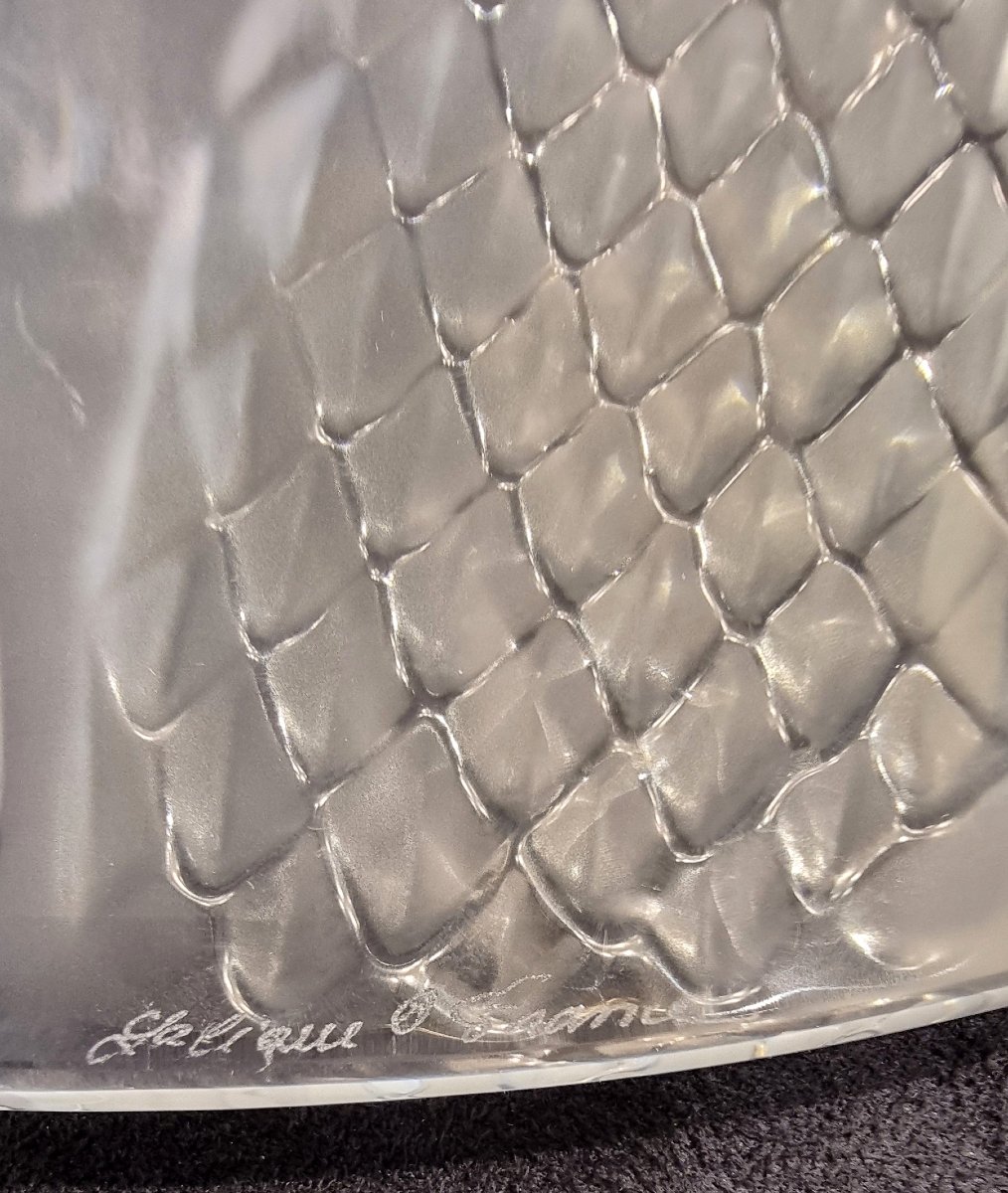 LALIQUE COUPE SERPENTINE en cristal clair et satiné -photo-3