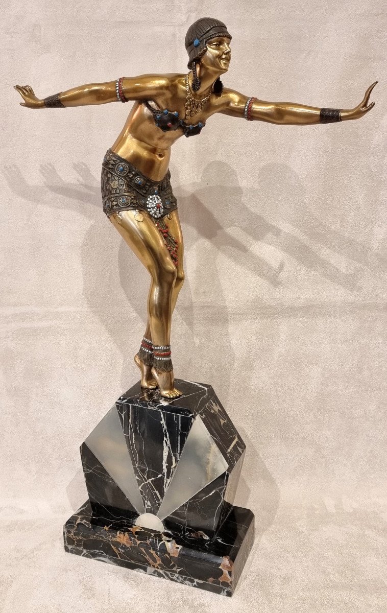 Chiparus Demetre Phoenician Dancer Art Deco Bronze Sculpture 1920-1925-photo-3