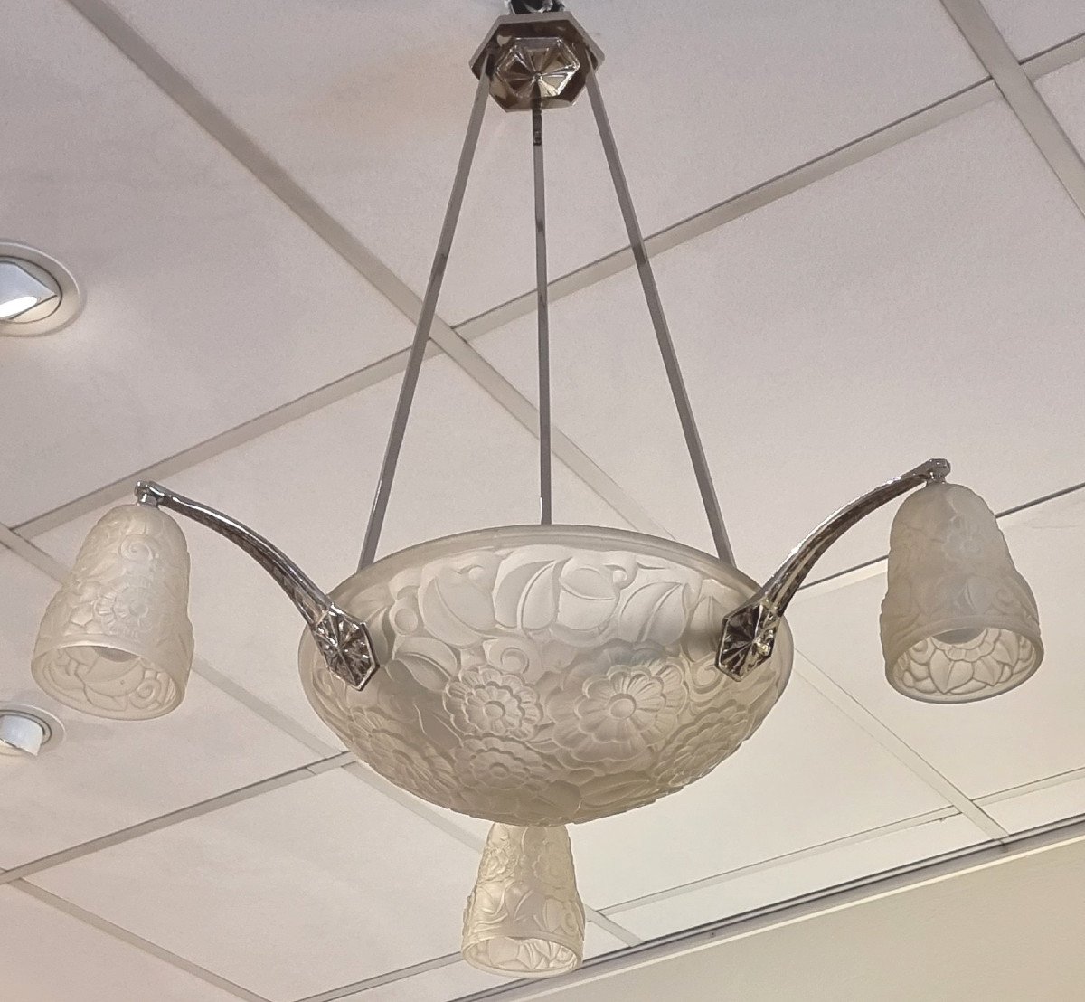 Primaflore France Art Deco Chandelier 1930-photo-2