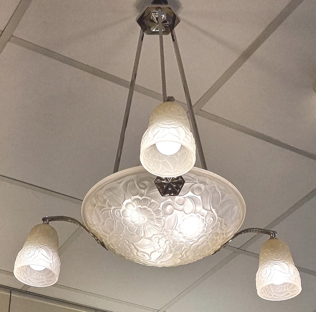 Primaflore France Art Deco Chandelier 1930-photo-3