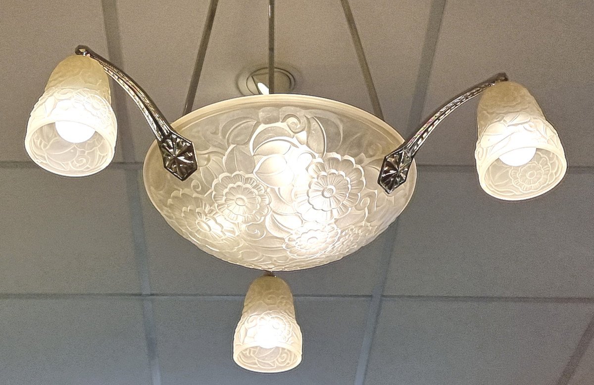 Primaflore France Art Deco Chandelier 1930-photo-1