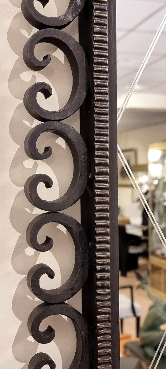 Wrought Iron Mirror Scrolls Circa 1945-photo-2