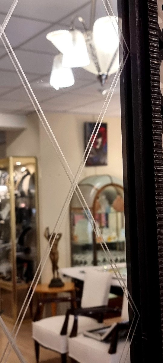 Wrought Iron Mirror Scrolls Circa 1945-photo-3