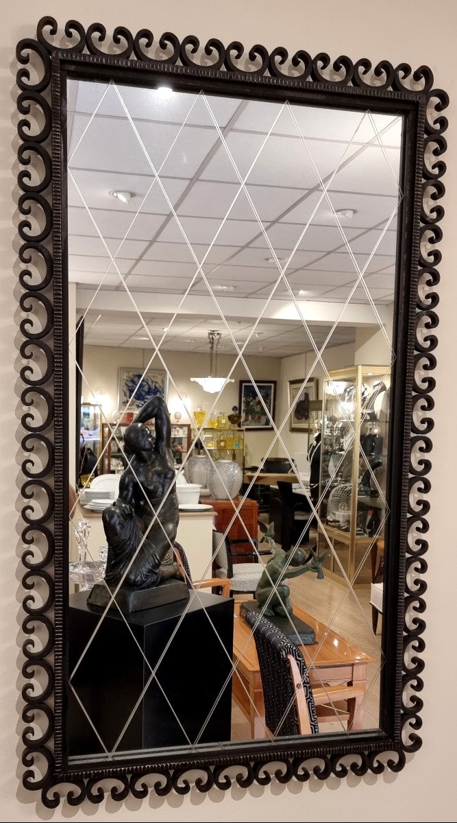 Wrought Iron Mirror Scrolls Circa 1945