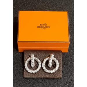 Hermès Pair Of Silver Earrings