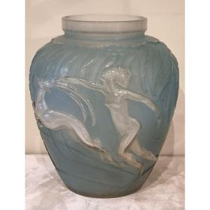 Etling Edmond Vase Femme Aux Antilopes Art Déco 1930