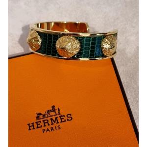 Hermès Bracelet Coquillages Plaqué Or & Lézard