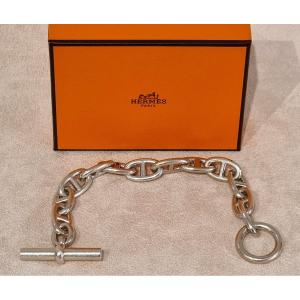 Hermès Paris Chain Of Anchor Bracelet Silver Large Model