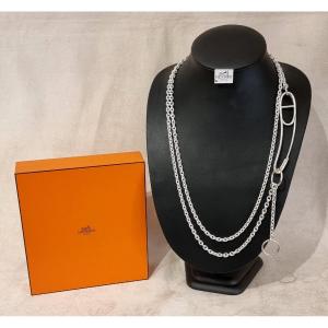 Hermès Silver Punk Anchor Chain Necklace