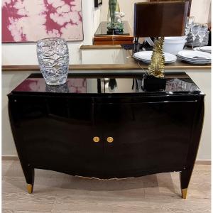 Maurice Jallot Art Deco Black Lacquer Commode 1935-1940 