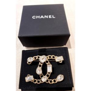 CHANEL BROCHE DOUBLE CC CRISTAL