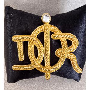  Christian Dior Broche Doré & Cristal