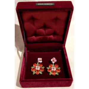 Dolce & Gabbana Pair Of Crystal Dangle Clip-on Earrings 