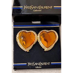 Ysl Yves Saint Laurent Pair Of Ear Clips 1980-1990
