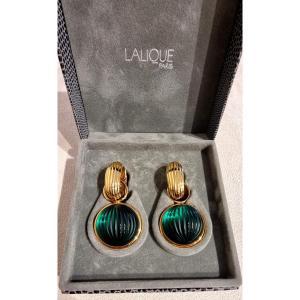 Lalique Pair Of Nerita Model Ear Clips