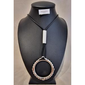 Hermès Collier Kyoto en métal  & cuir