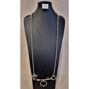 Hermès Sautoir Collier Mors De Bride en Argent  