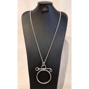 Hermès Sautoir Collier Mors De Bride en Argent 