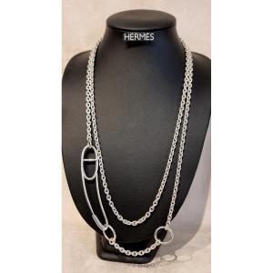 Hermès Grand Sautoir Chaîne d'Ancre Punk en  Argent 