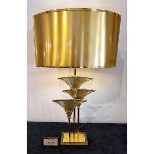  MAISON CHARLES Christiane Charles LAMPE Thèbes Bronze Doré Design 1970-1980