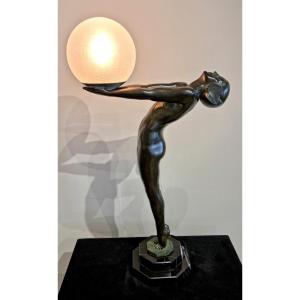 Max Le Verrier Lumina Model Art Deco Light Sculpture 