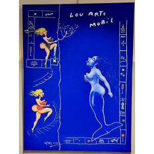Lemalin Acrylic Painting On Canvas Titled Lou Arte Mobil 